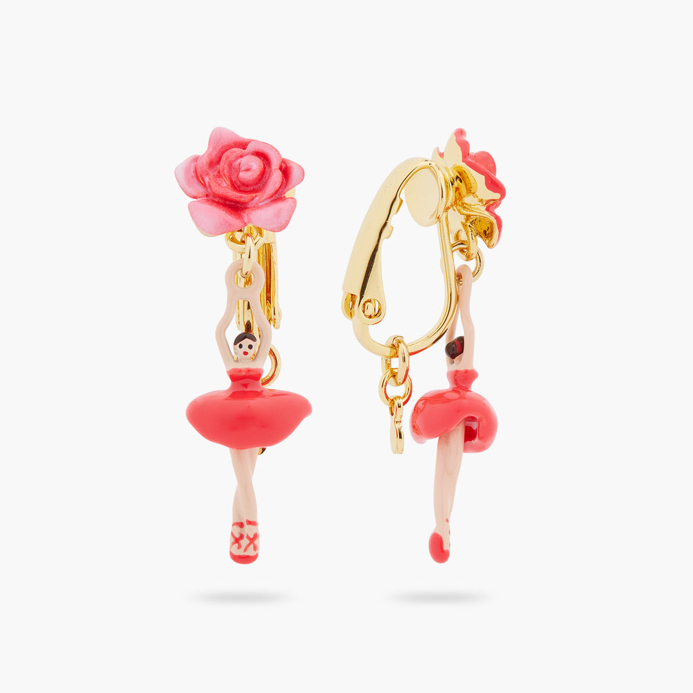 Mini Pas de Deux and Rosebud Clip-on Earrings