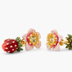 Wild Strawberry and Rose Clip-On Earrings