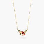 Wild Strawberry, Strawberry Flower and Bumblebee Statement Necklace