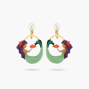 M2 Mermaid and Pearl Clip-On Earrings