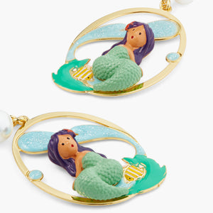 N2 Mermaid and Wave Clip-On Earrings