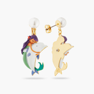 N2 Mermaid and Dolphin Post Earrings