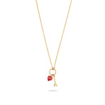 Eiffel Tower and Red Heart Pendant Charm Necklace