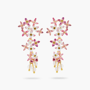 Lilac Flower Dangling Post Earrings
