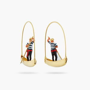 Boatman and Gondola Post Earrings