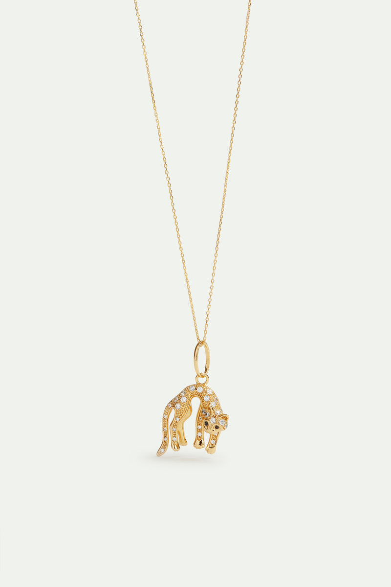 N2 by Les Nereides Cat 猫 ねこ　ネックレス　レネレイド Golden Cat with Crystals Pendant - Care and Gentleness – Les Néréides