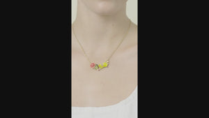 
            
                Load and play video in Gallery viewer, Les Néréides Loves Animals Butterfly and Enameled Flower Statement Necklace
            
        