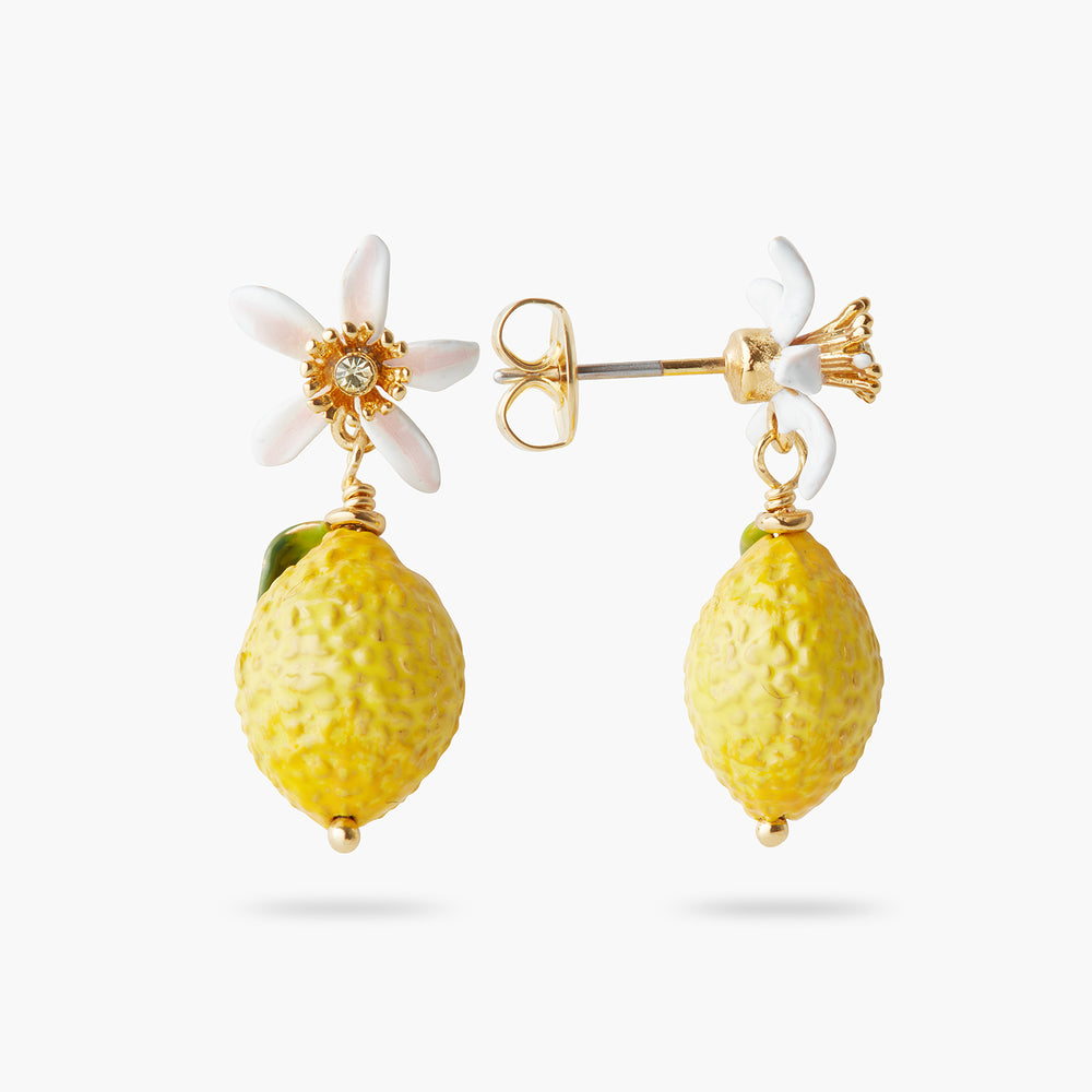 ✨USA EXCLUSIVE✨ Big Lemon and Lemon Blossom Dangling Post Earrings