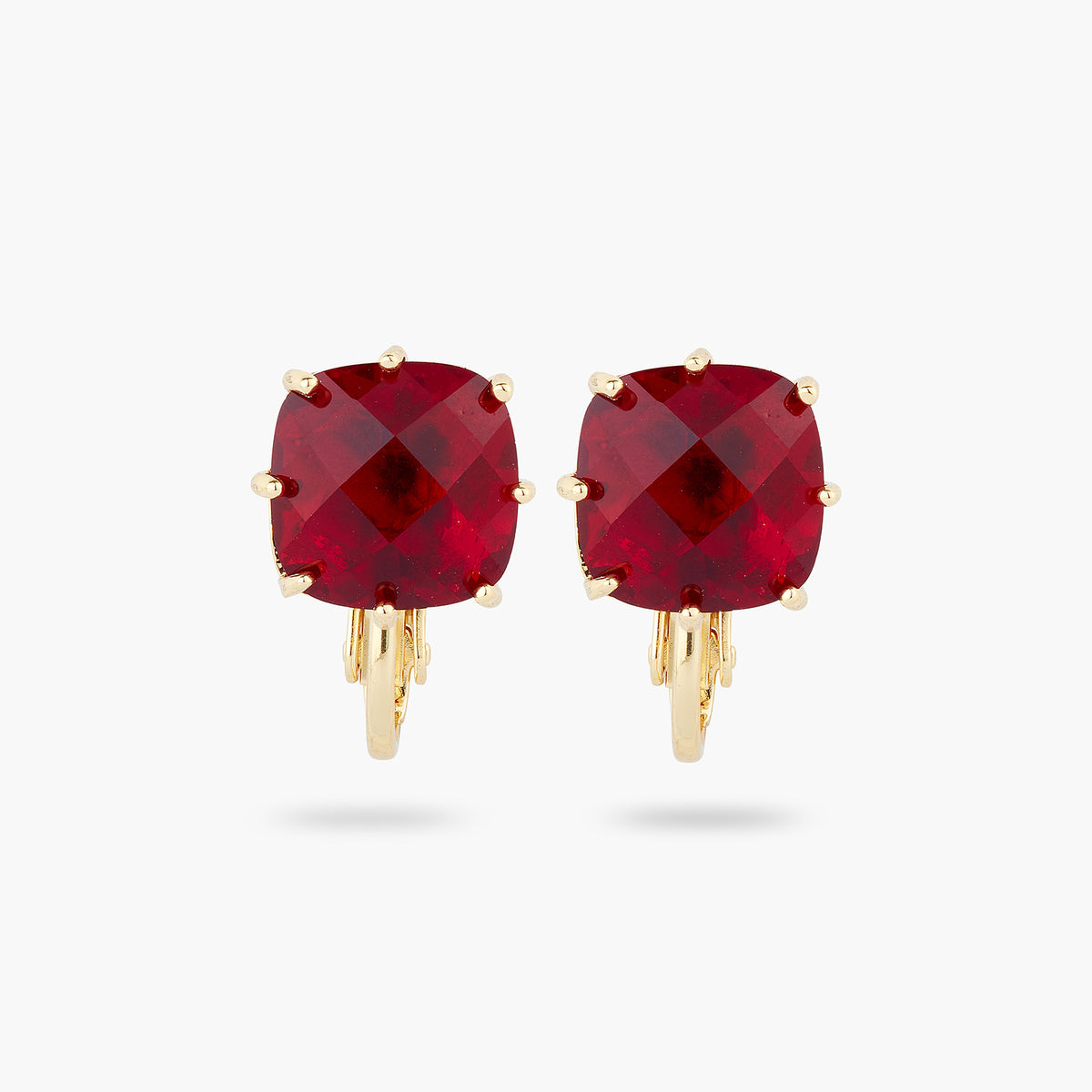 Zealot frekvens lave mad Garnet Red Diamantine Square Stone Clip-On Earrings – Les Néréides