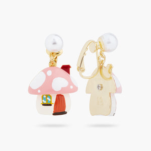 Mushroom House Clip-on Earrings