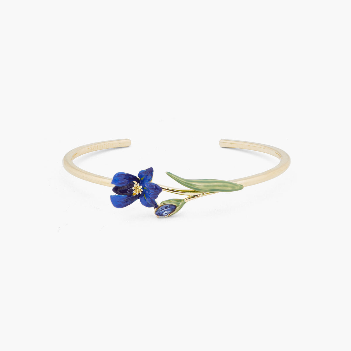 Siberian Iris and Faceted Glass Bangle Bracelet – Les Néréides