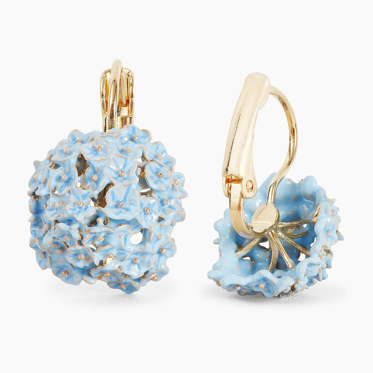 USA EXCLUSIVE Language of Flowers Blue Hydrangea Sleeper Earrings Les Nereides