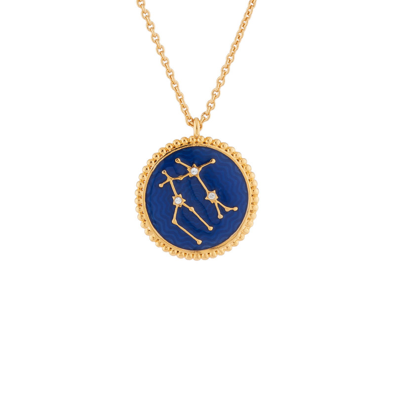 Constellation Reversible Gemini Zodiac Sign Pendant Necklace