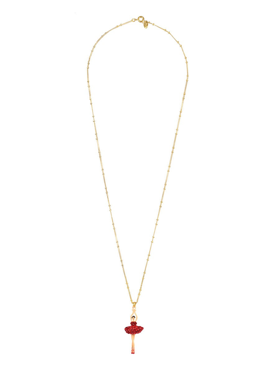 LUXURY PAS DE DEUX RHINESTONE BALLERINA PENDANT NECKLACE Les