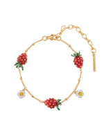 Royal Gardens Strawberries and White Flowers Bracelet