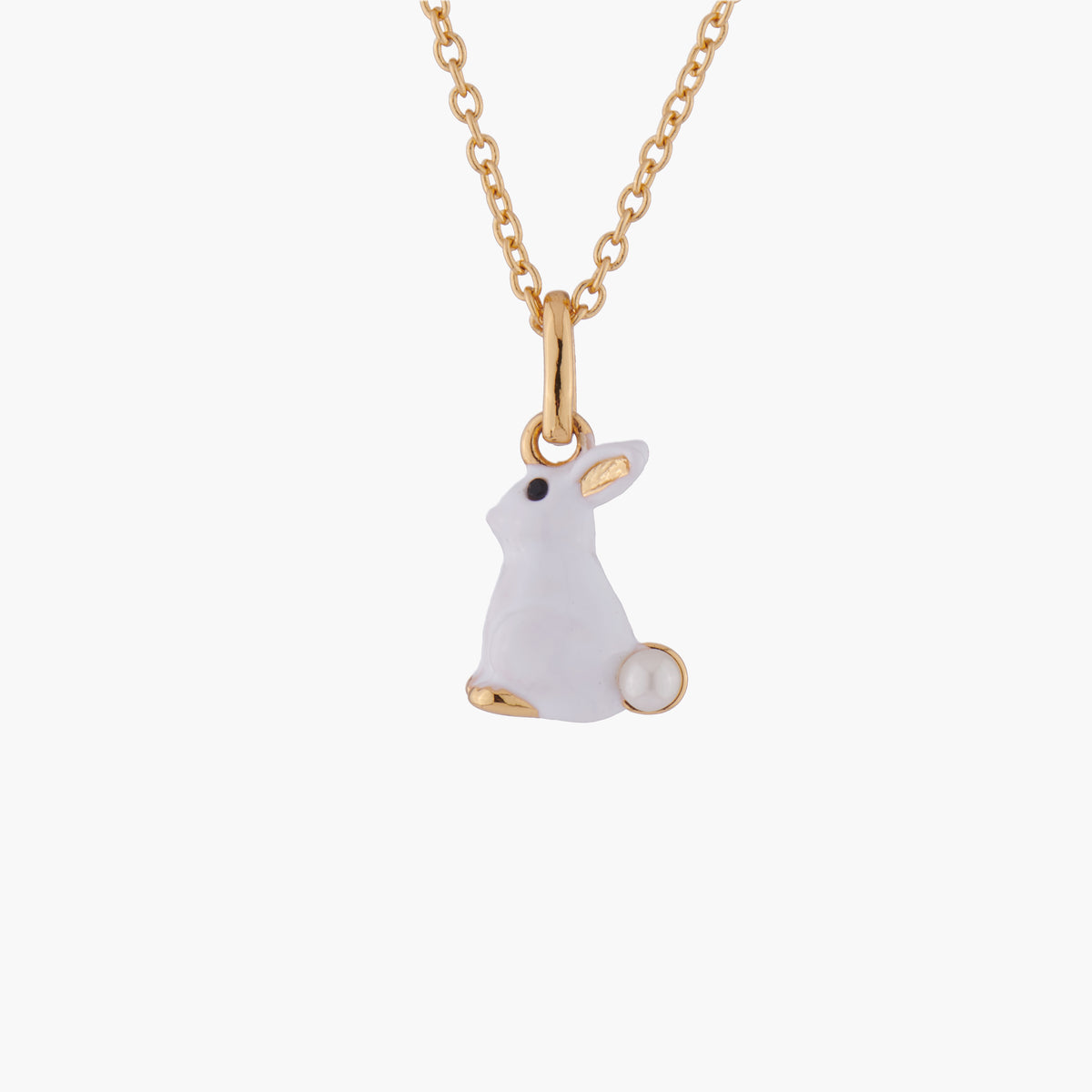 Enchanted Encounter Bunny and Mother of Pearl Pendant Necklace