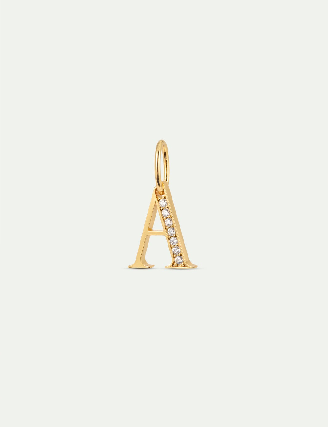 Gold Letter A Pendant with Crystals