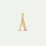 Gold Letter A Pendant with Crystals
