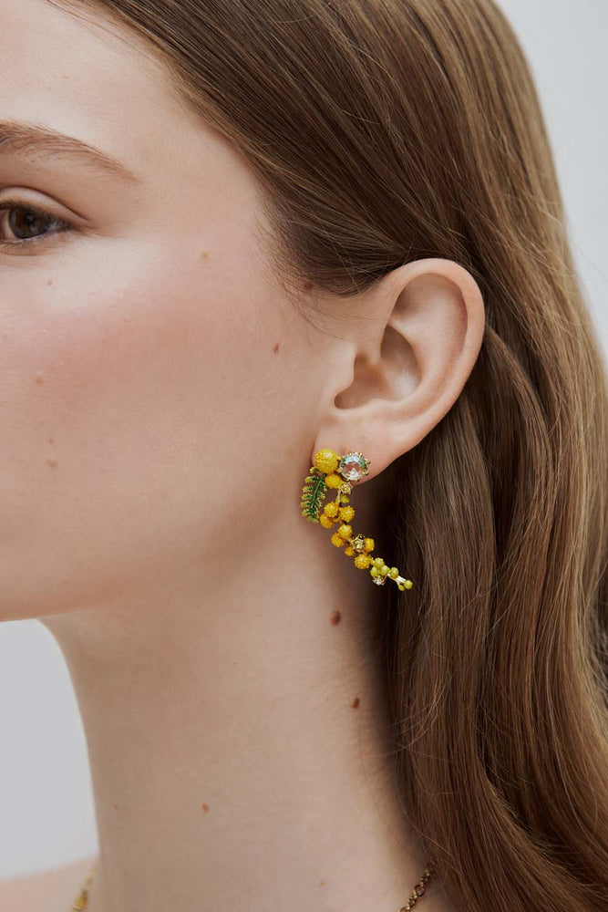 Gardens In Provence Long Mimosa Earrings