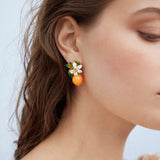Gardens In Provence Orange Post Earrings