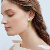 Gardens In Provence Orange Drop Earrings
