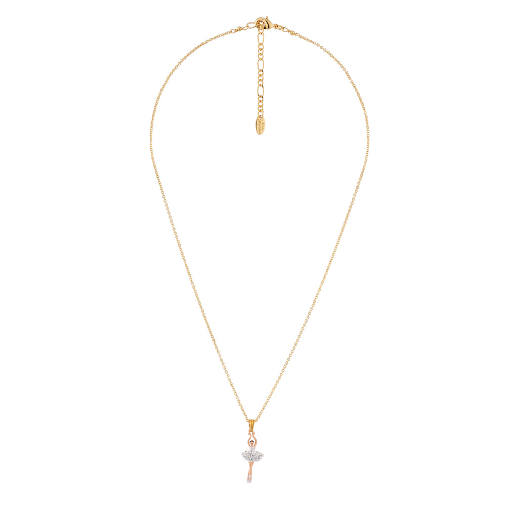 MINI LUXURY PAS DE DEUX MINI BALLERINA WITH SILVER CRYSTALS NECKLACE