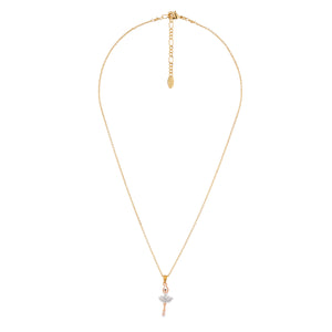 MINI LUXURY PAS DE DEUX MINI BALLERINA WITH SILVER CRYSTALS NECKLACE
