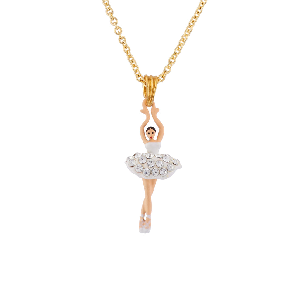 MINI LUXURY PAS DE DEUX MINI BALLERINA WITH SILVER CRYSTALS NECKLACE