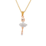 MINI LUXURY PAS DE DEUX MINI BALLERINA WITH SILVER CRYSTALS NECKLACE