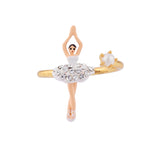 MINI LUXURY PAS DE DEUX MINI BALLERINA WITH SILVER CRYSTALS ADJUSTABLE RING