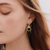Pearly Flight Beetle Hook Earrings