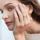 Lemon and Lemon Blossom Adjustable Ring