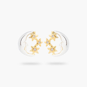 Moon and Star Post Earrings