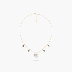 Daisy and Engraved Petal Pendant Necklace