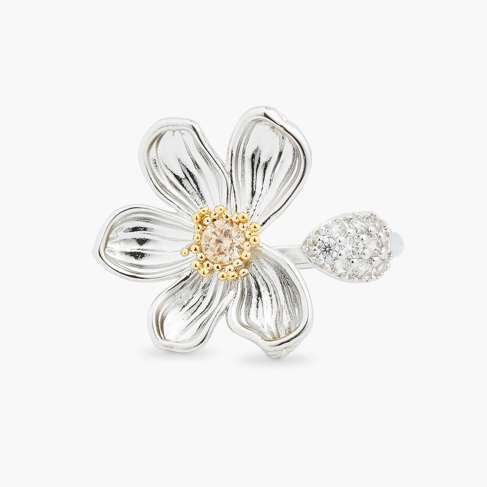 
            
                Load image into Gallery viewer, Daisy and Petal Paved with White Crystal Adjustable Ring
            
        