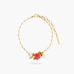 Rose and Cultured Pearl Thin Bracelet
