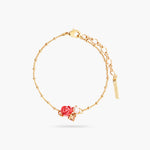 Rose, Cultured Pearl and Stone Thin Bracelet