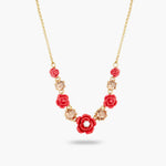 Roses, Cultured Pearl and Stone Statement Necklace