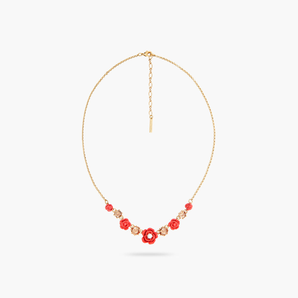 Roses, Cultured Pearl and Stone Statement Necklace