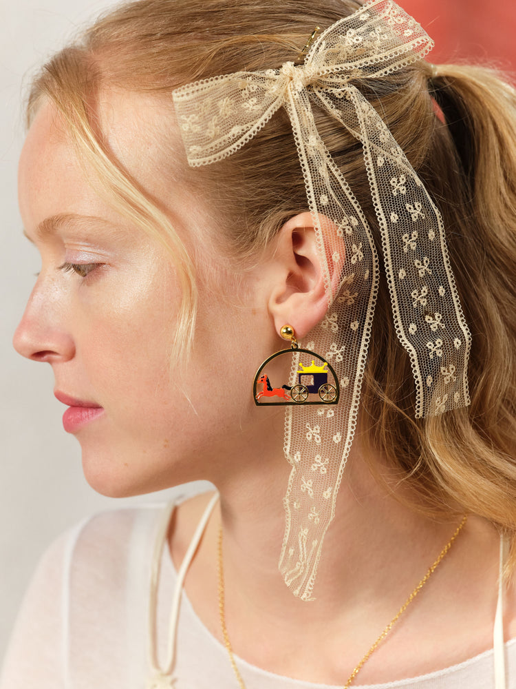 Charming Cat and Windmill Clip-On Earrings