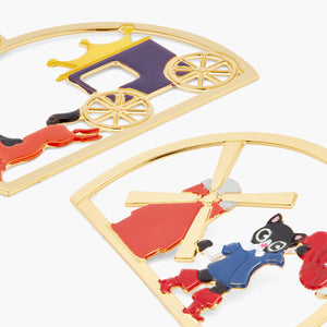 Charming Cat and Windmill Clip-On Earrings