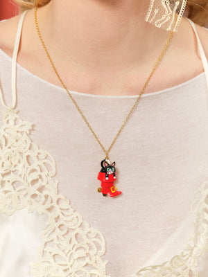 
            
                Load image into Gallery viewer, Charming Cat in a Red Boot Pendant Necklace
            
        