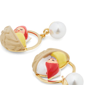 Walnut Shell and Garden Gnome Clip-On Earrings