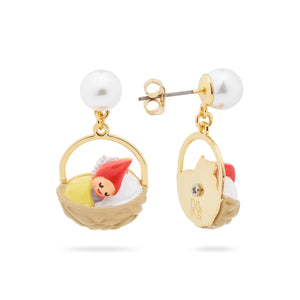 Walnut Shell and Garden Gnome Post Earrings