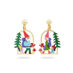 Hiking Gnome Clip-On Earrings