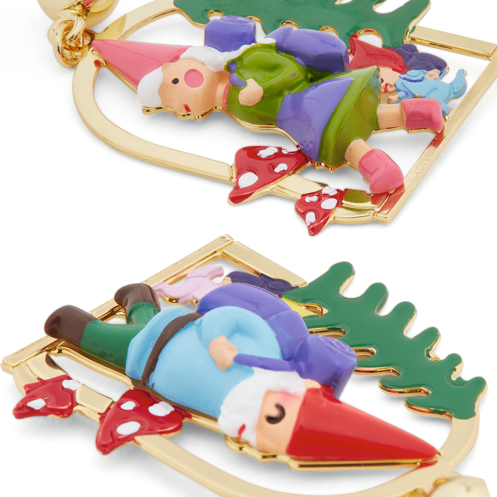 Hiking Gnome Clip-On Earrings