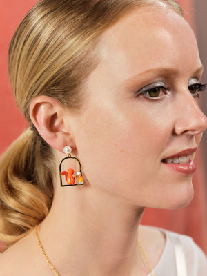Squirrel, Gnome and Marshmallow Post Earrings