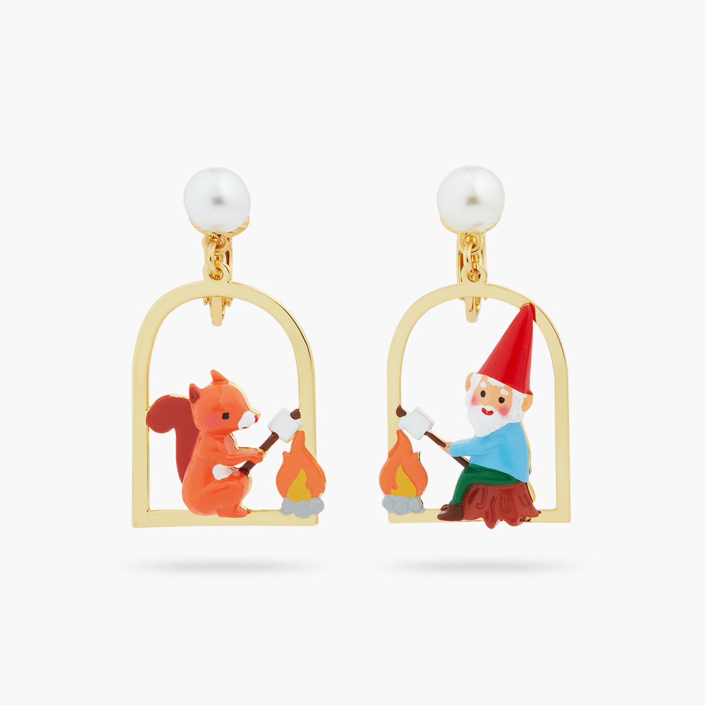Squirrel, Gnome and Marshmallow Clip-On Earrings