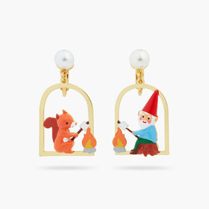 Squirrel, Gnome and Marshmallow Clip-On Earrings