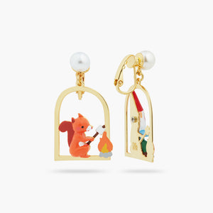 Squirrel, Gnome and Marshmallow Clip-On Earrings